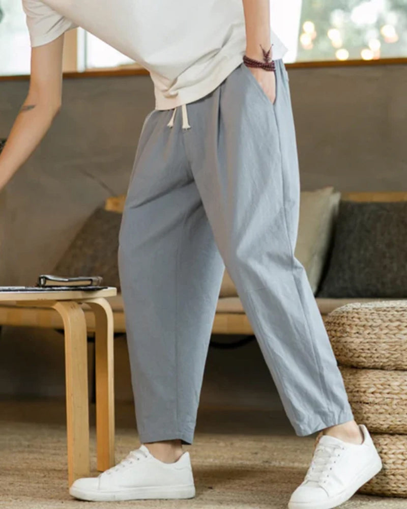 Zomerbroek Plissé Locker Model met Koord → Zomerbroek Plissé Locker Met Elastiek Koord