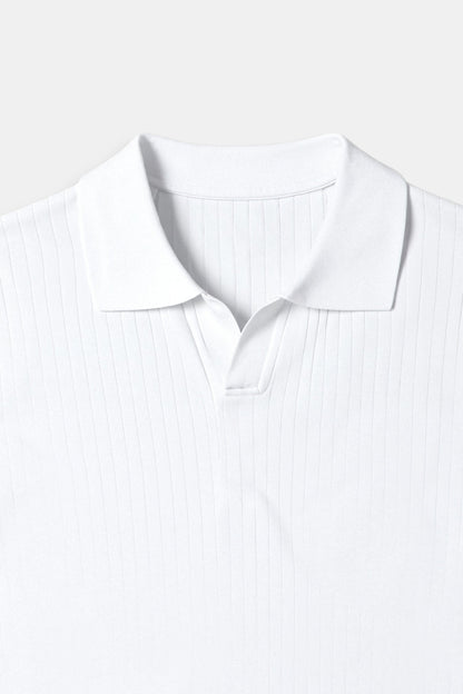 Heren Poloshirt Korte Mouwen Wit Klassiek Stijl