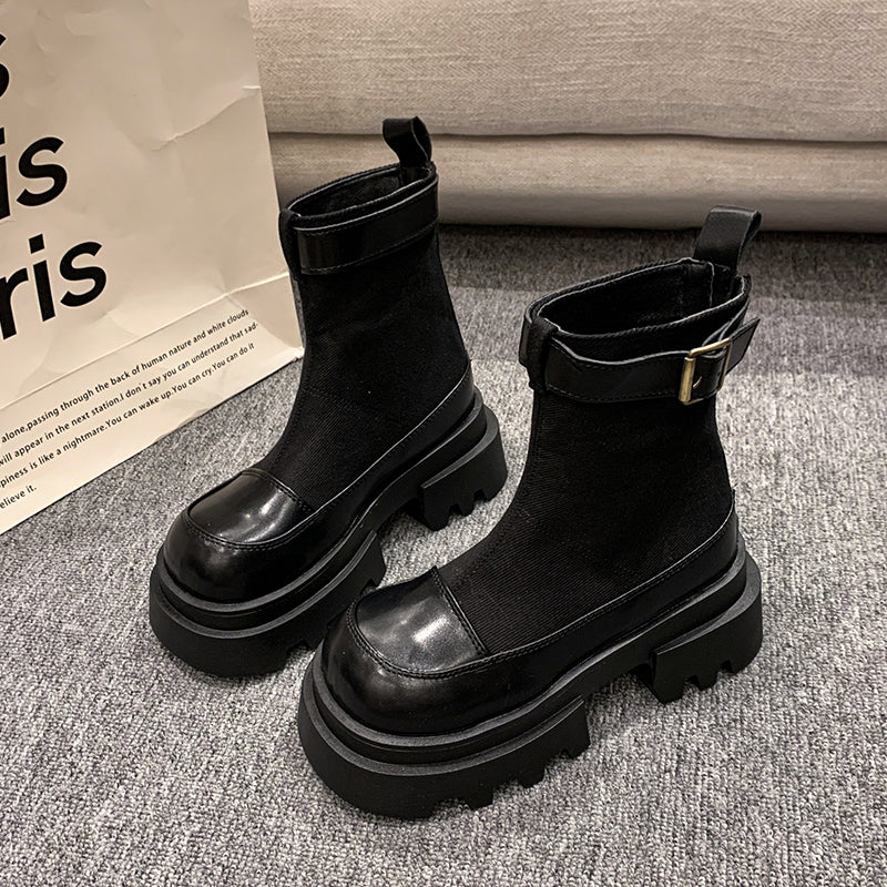 Dames Enkellaarsjes Plateauzool Comfortabele Schoenen
