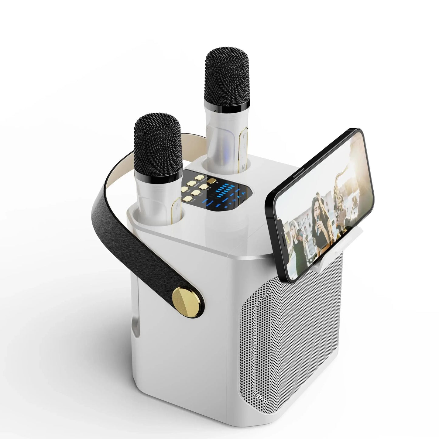 Karaoke Bluetooth Luidspreker Met 2 Microfoons 360° Stereo Surround