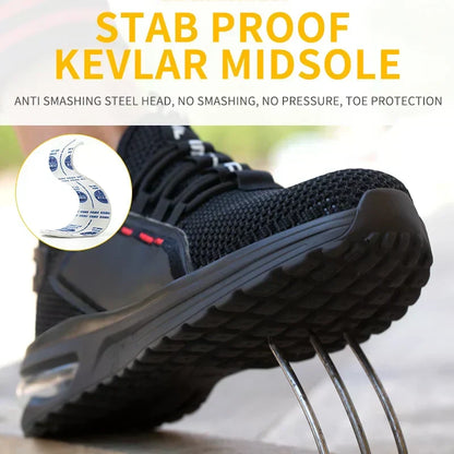 Veiligheidsschoenen met Stalen Neus Ultralight Antislip Werkschoenen Ademend voor Bouw Magazijn Industrie