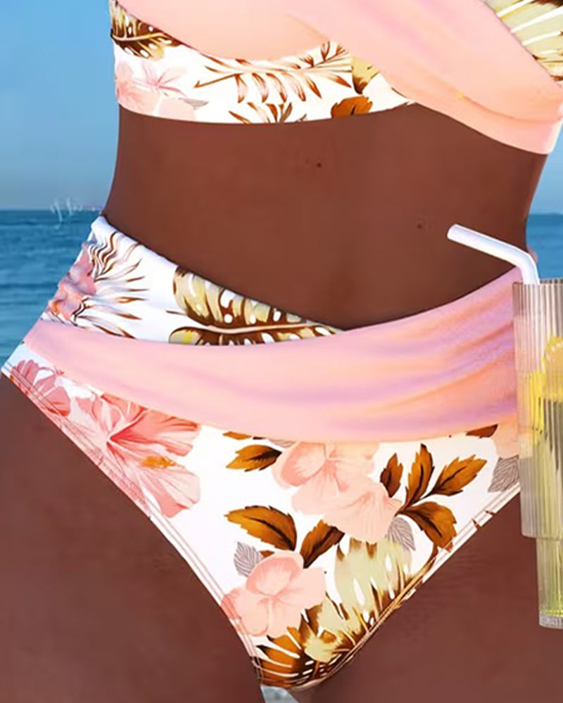 Dames Bikini Set Met Split En Bloemenpatroon