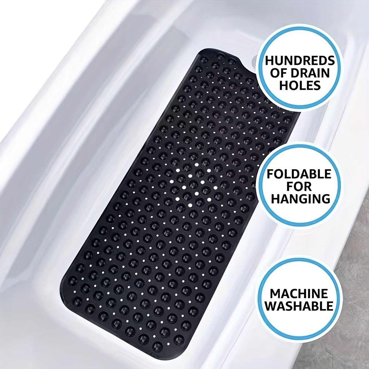 Antislip Badmat XL voor Douche en Bad – Extra Lange Veiligheidsbadmat met Zuignappen