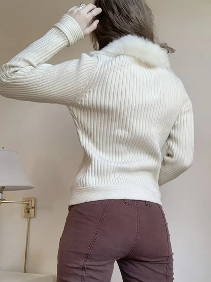 Vest met Bontkraag voor Dames Getailleerd Model