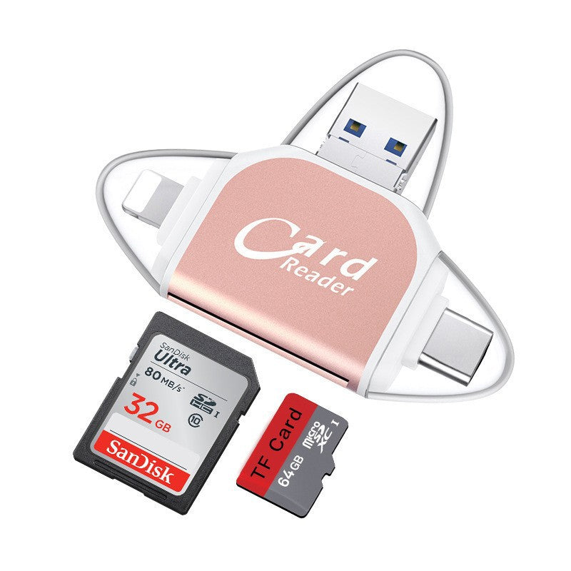 Kaartlezer 4 In 1 USB C Lightning SD Micro SD USB 3.0