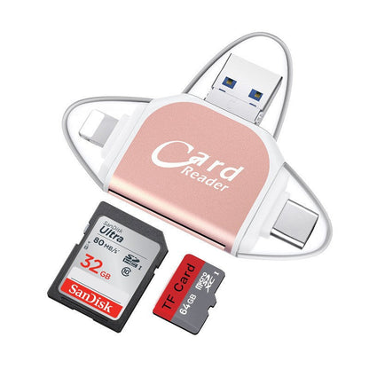 Kaartlezer 4 In 1 USB C Lightning SD Micro SD USB 3.0