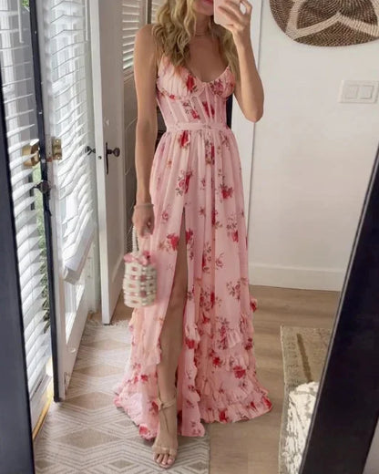 Dames Midi-jurk Romantisch Bloemendetail