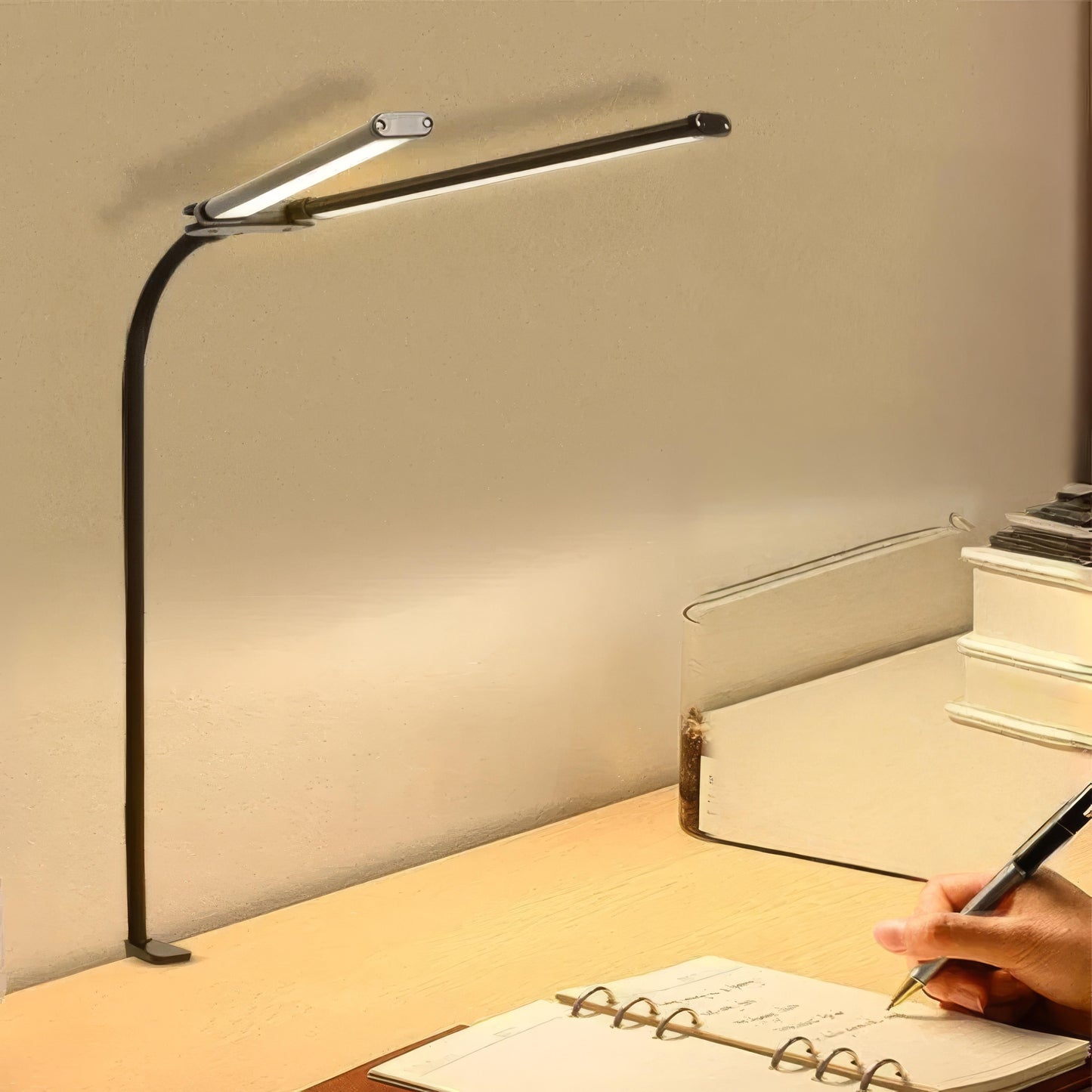 LED Bureaulamp Dubbele Kop met Dimfunctie – Verstelbaar en Oogvriendelijk