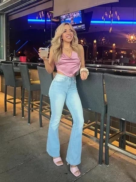 Hoge Taille Jeans Flared Comfortabele Katoen Stretch