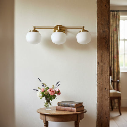 Globe Wandlamp Klassieke Badkamer Schoolhouse Verlichting Mat Opaal Glas voor Spiegel en Wastafel
