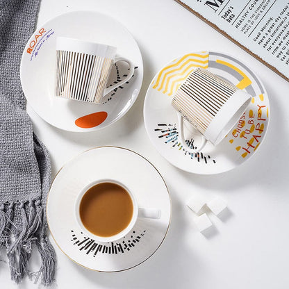 Koffiekop Met Spiegel Reflectie Schotel Keramiek Design Set