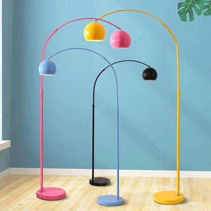 Vloerlamp Boogvorm Led Metaal Zwart Blauw Geel Roze Zilver Goud Dimbaar Woonkamer Slaapkamer