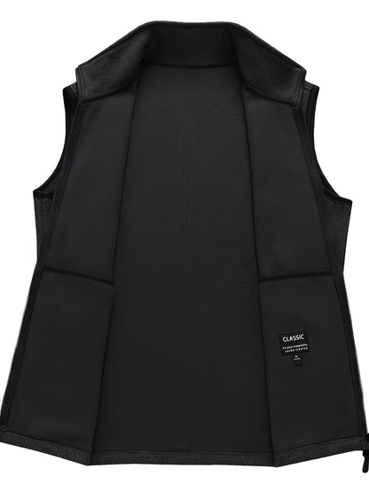 Lichte Pile Gilet met Opstaande Kraag
