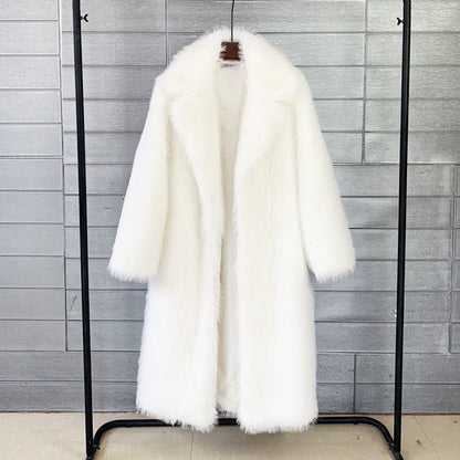 Dames Faux Fur Jas Stijlvol Warm Elegante Coat