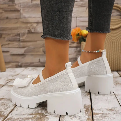 Dames Loafers Elegante Parel Strik Laarzen Stijlvol