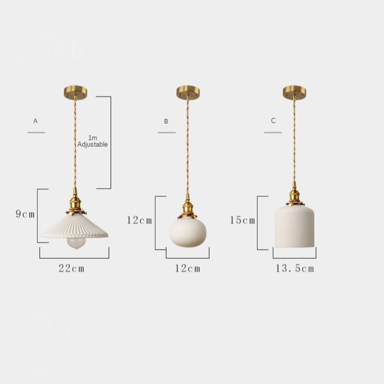 Retro Hanglamp met Witte Keramische Kap – Moderne LED Verlichting voor Woonkamer en Slaapkamer
