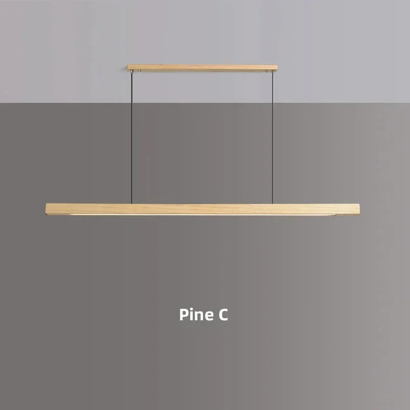 Hanglamp Hout LED Lineair Dimbaar 80cm 120cm 150cm Eettafel Keuken Woonkamer