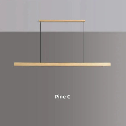 Hanglamp Hout LED Lineair Dimbaar 80cm 120cm 150cm Eettafel Keuken Woonkamer