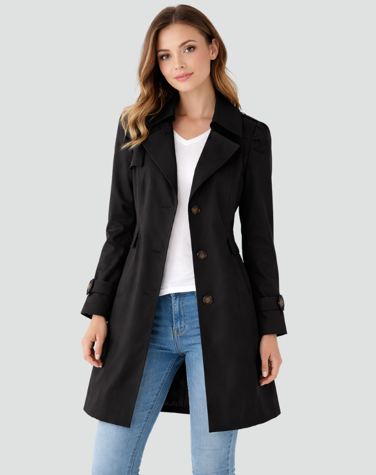 Dames Trenchcoat Lichtgewicht Klassieke Stijl met Revers