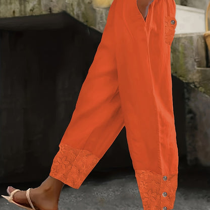 Dames Broek Elastische Band en Kantdetail