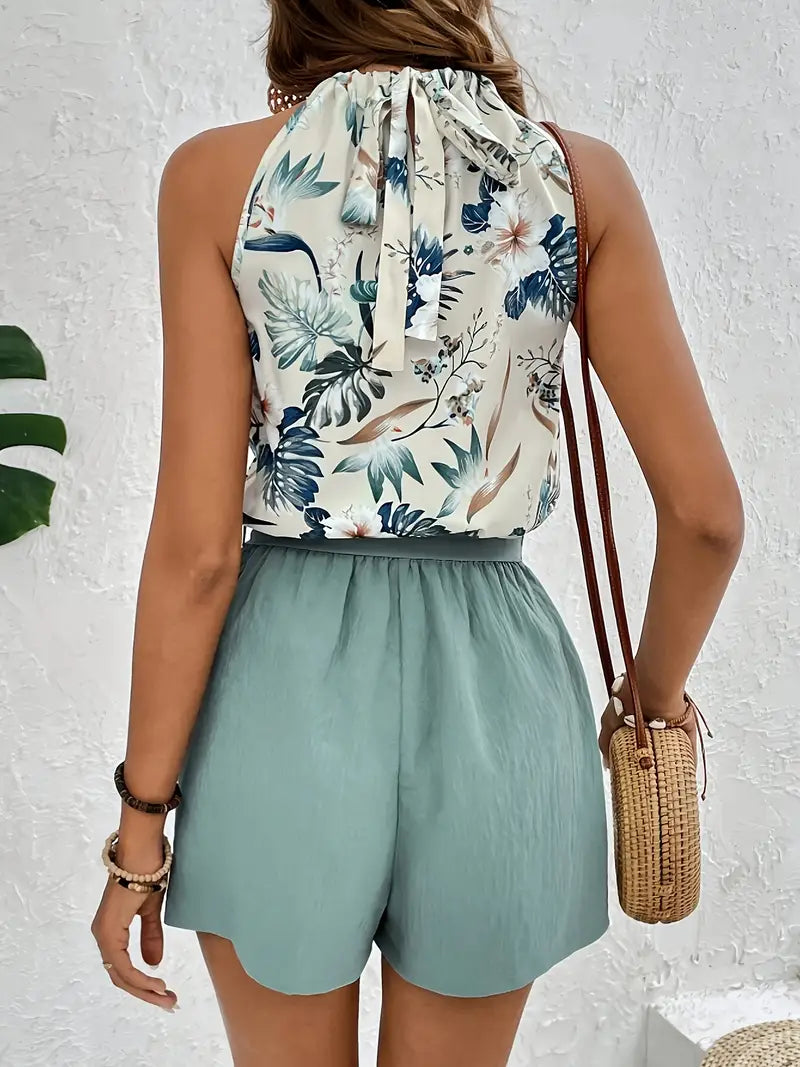 Tweedelig Badpak Tropische Print Zomerse Set