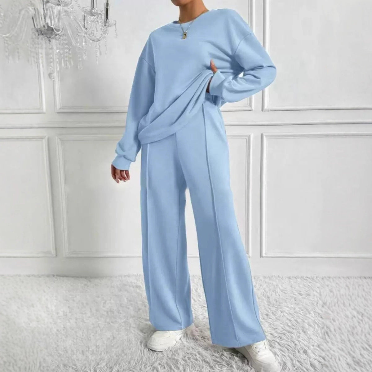 Dames Oversized Set Broek en Crewneck Koreaanse Stijl