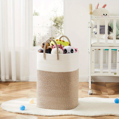 Wasmand Extra Groot 100L Opvouwbare Katoenen Opbergmand Met Handgrepen