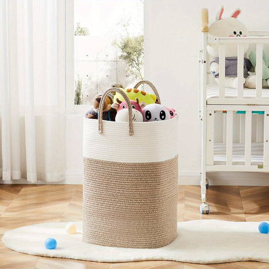 Wasmand Extra Groot 100L Opvouwbare Katoenen Opbergmand Met Handgrepen