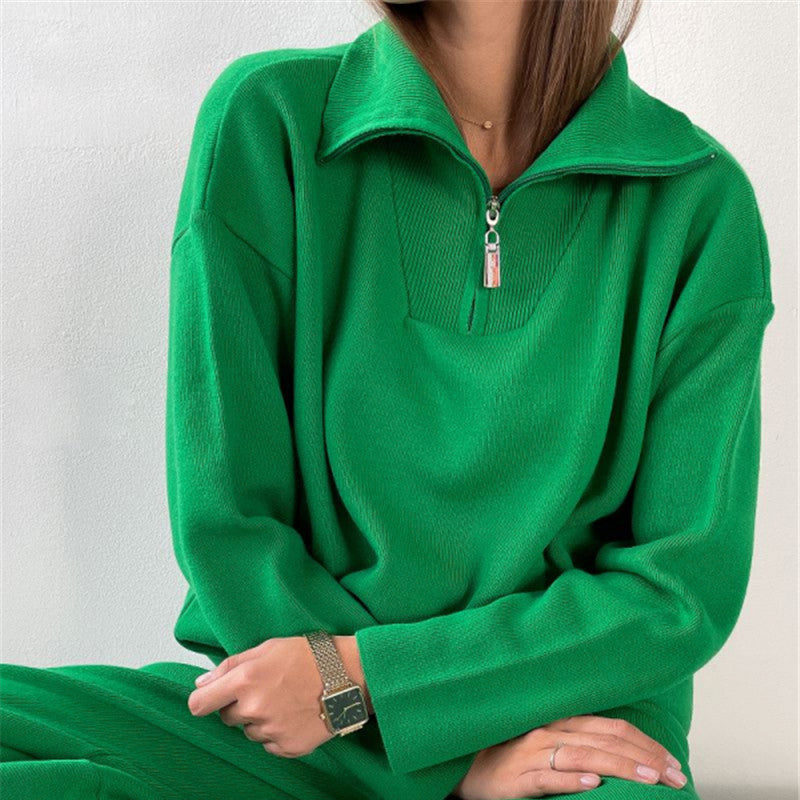 Dames Trui met Rits en Kraag Basis Trendy Collectie