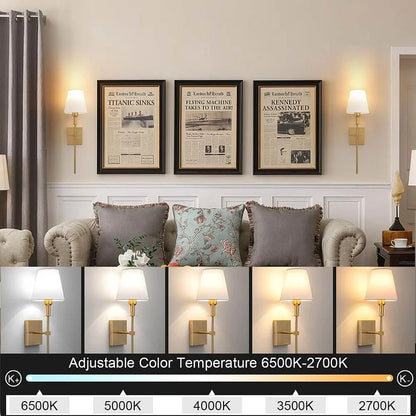 Wandlamp Draadloos Oplaadbaar Dimbaar Afstandsbediening Binnen Buiten IJzer Stof Warm Neutraal Wit Licht Goud Zwart Zilver Slaapkamer Woonkamer Tuin