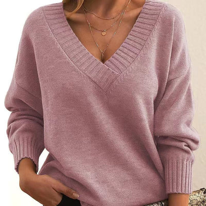 Dames Trui Gebreid V-hals Elegante Basisstijl