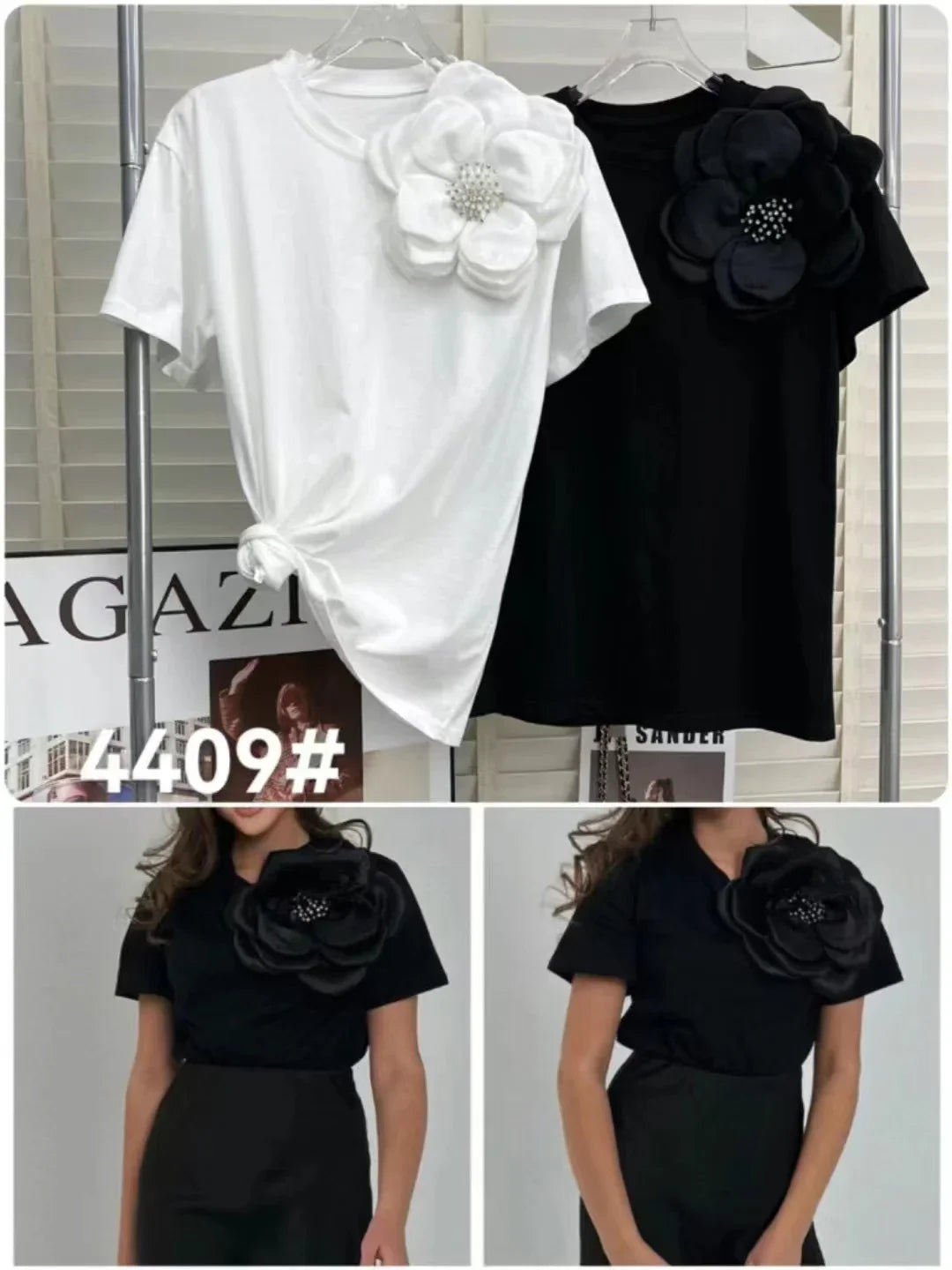 Vrouwelijke Bloemen T-shirt Kort 3D Print