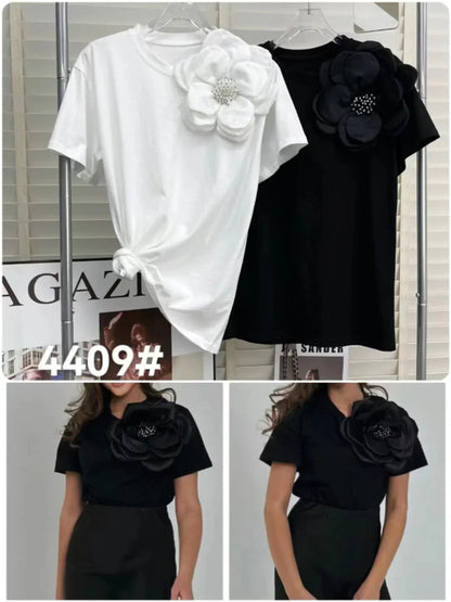 Vrouwelijke Bloemen T-shirt Kort 3D Print