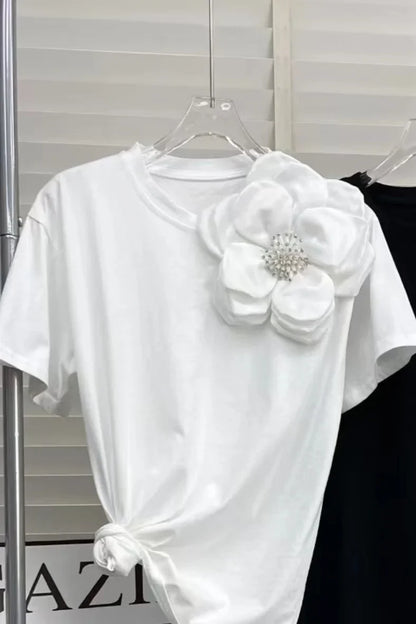 Vrouwelijke Bloemen T-shirt Kort 3D Print