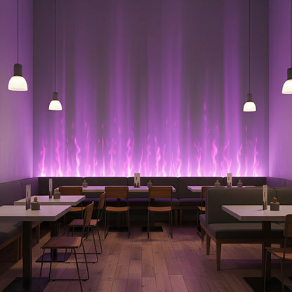 Wandlamp LED 3D Vlameffect Aluminium Zwart Woonkamer Bar RGBW Sfeerlamp Wandwasser Lichteffect