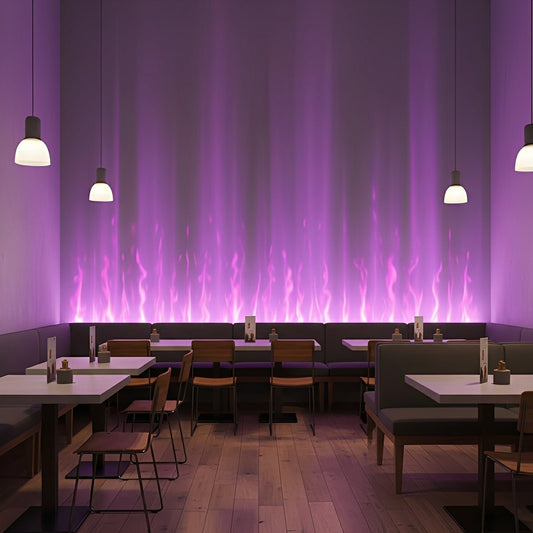 Wandlamp LED 3D Vlameffect Aluminium Zwart Woonkamer Bar RGBW Sfeerlamp Wandwasser Lichteffect