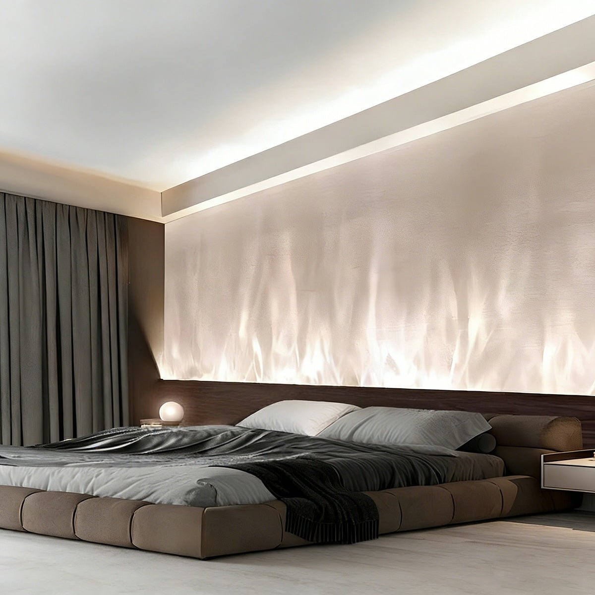 Wandlamp LED 3D Vlameffect Aluminium Zwart Woonkamer Bar RGBW Sfeerlamp Wandwasser Lichteffect