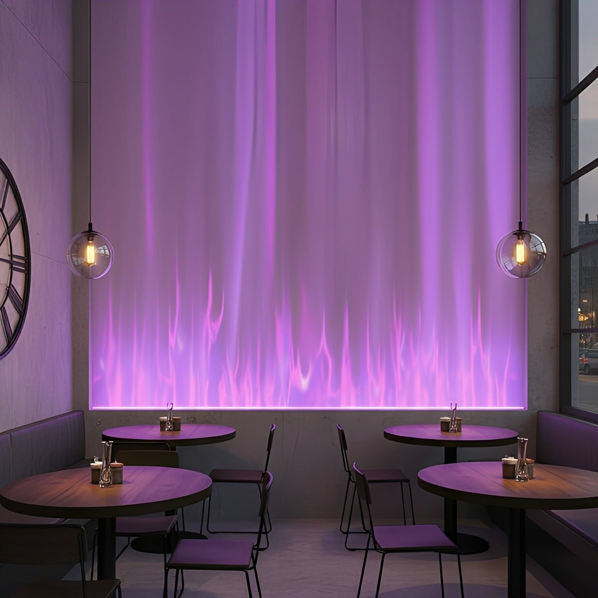 Wandlamp LED 3D Vlameffect Aluminium Zwart Woonkamer Bar RGBW Sfeerlamp Wandwasser Lichteffect