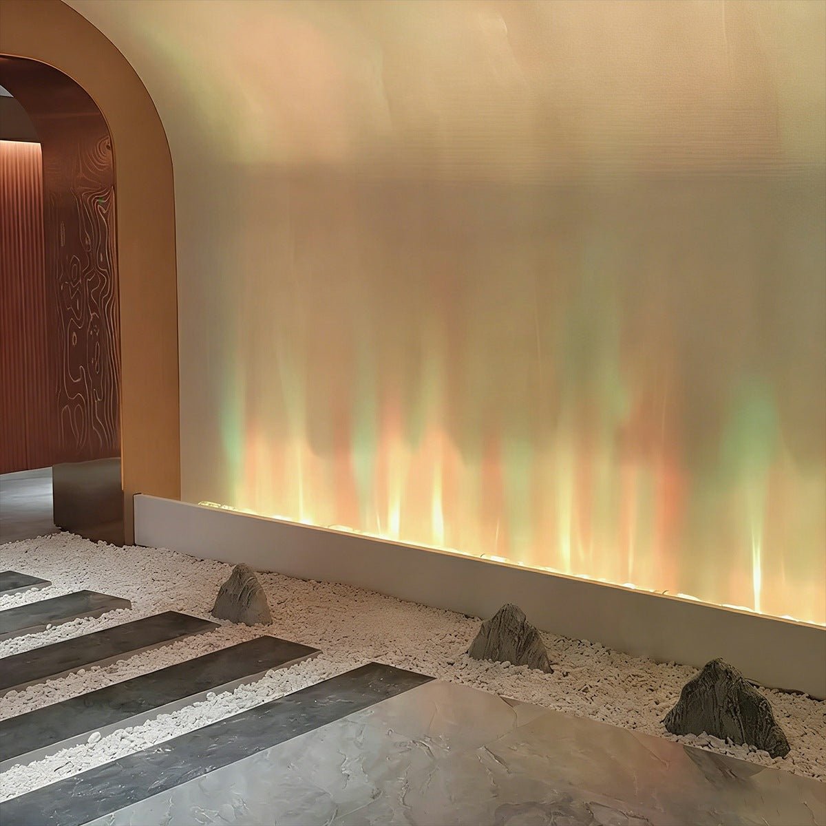 Wandlamp LED 3D Vlameffect Aluminium Zwart Woonkamer Bar RGBW Sfeerlamp Wandwasser Lichteffect