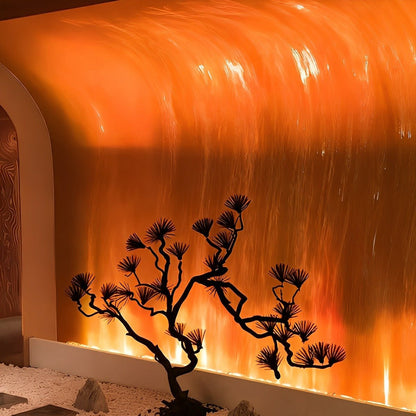 Wandlamp LED 3D Vlameffect Aluminium Zwart Woonkamer Bar RGBW Sfeerlamp Wandwasser Lichteffect