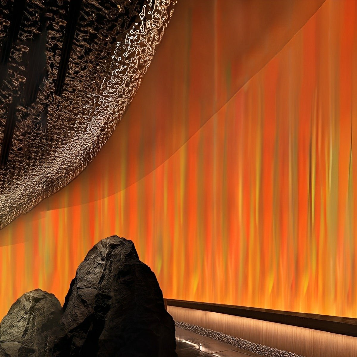 Wandlamp LED 3D Vlameffect Aluminium Zwart Woonkamer Bar RGBW Sfeerlamp Wandwasser Lichteffect