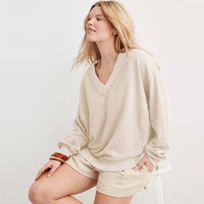 Dames Sweater Comfortabel met V-Hals Zacht en Warm