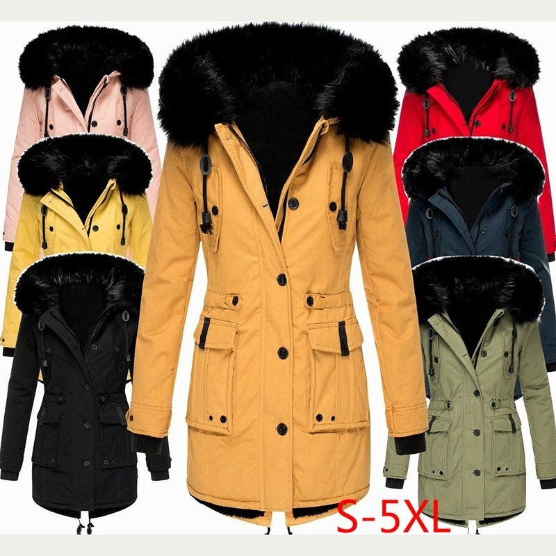 Dames Winterjas Waterdicht met Capuchon en Fauxbontkraag