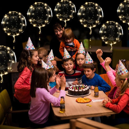 LED Ballonnen Transparant Warm Wit 45cm Set 10 Stuks 3m Lichtdraad Herbruikbaar Latex-vrij Verjaardag Bruiloft Feestdecoratie Batterij