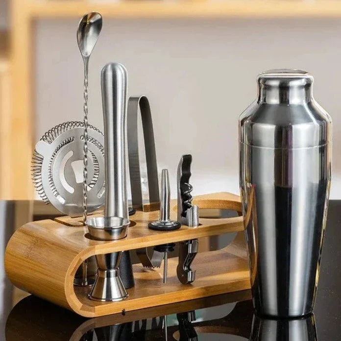 Professionele Barset 10-Delig RVS Cocktail Shaker Set Mixology Gereedschap Zilver Rosé Goud Zwart