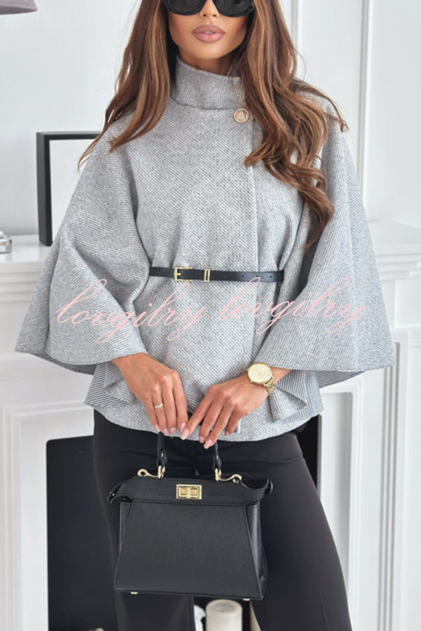 Dames Cape Top Zwart Elegante Stijl