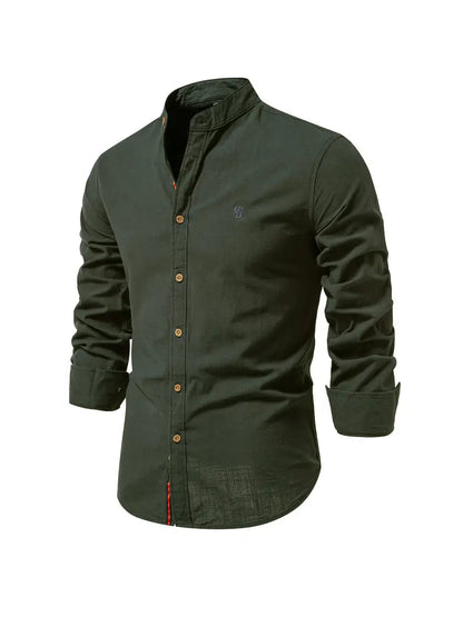 Heren Overhemd Klassiek Slim Fit Wit Blauw