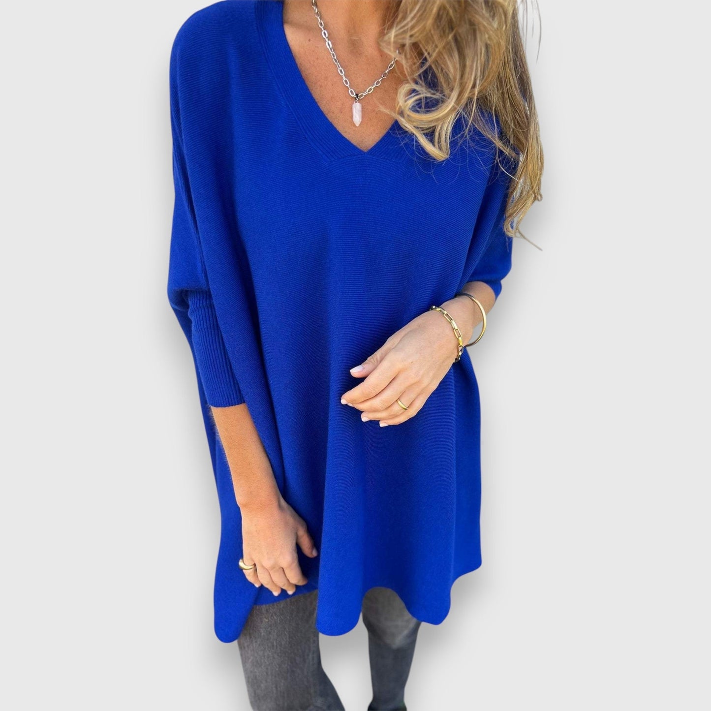 Dames Oversized V-hals Comfortabele Pasvorm
