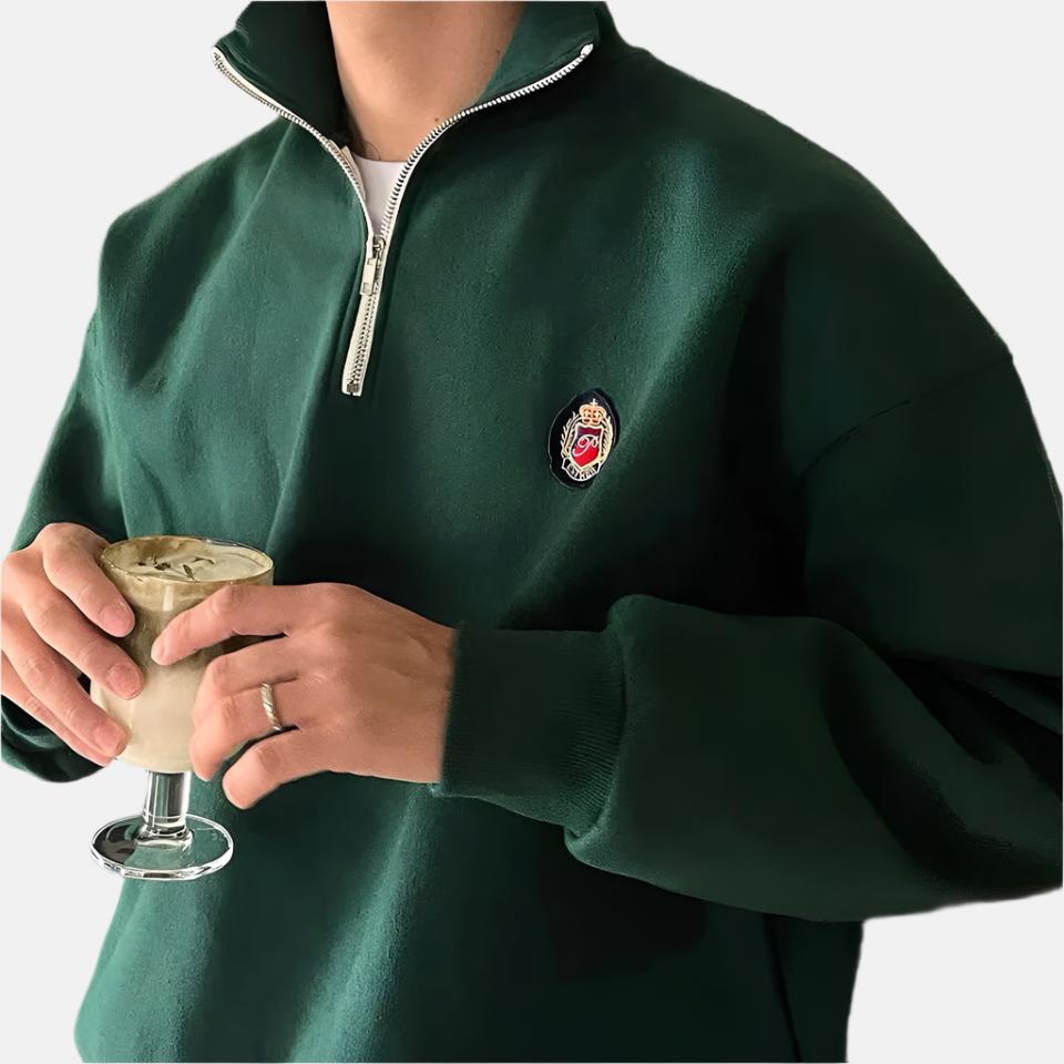 Heren Sweater Sportief Half-Zip Comfortabel Dagelijks