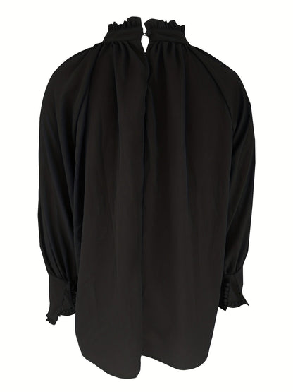 Vrouwelijke Blouse met Strik en Ruches Elegant Design